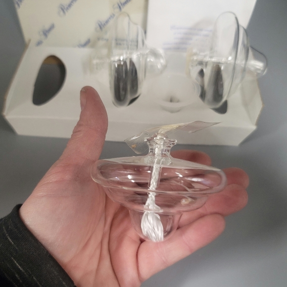Princess House Crystal Floating Oil Lamps 3 Piece with Funnel #601 NEW - Picture 2 of 3